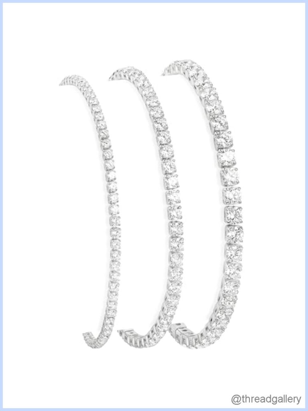 925 Sterling Silver Tennis Bracelet Set 14K Gold Plated Adjustable Stackable